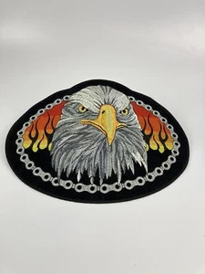 Nos - Adler Feuerwehrbiker, Flamme und Kette bestickter Aufnäher 12 Zoll x 9,25 Zoll - Bild 1 von 6
