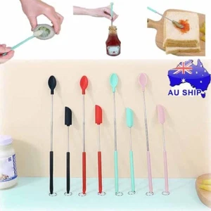 Mini Silicone Telescopic Spatula Jar Scraper Small Silicone Spatula Kitchen Kit - Picture 1 of 18