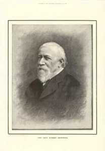 The late Robert Browning. Poets 1889 old antique vintage print picture - Picture 1 of 2