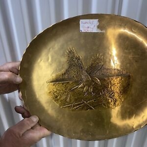 Wendell August Forge Soaring Eagle Mountains & Lake Solid Bronze Plate USA