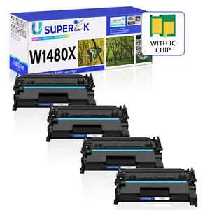 1-4PK W1480X Toner with Chip for HP Pro 4001dw 4001dn 4001n MFP 4101fdw 4101fdn - Photo 1/24