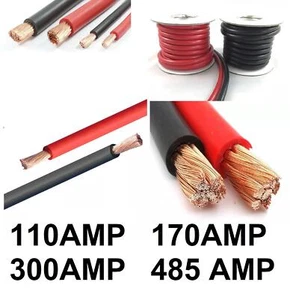 110A 170A 300A 485Amp Heavy Duty Car Cable Live Earth Strap Battery Lead Wire +- - Picture 1 of 6