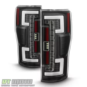 Black Full LED Tail Lights Lamps For 2017-2019 Ford F250 F350 w/LED & Blind Spot - Picture 1 of 10