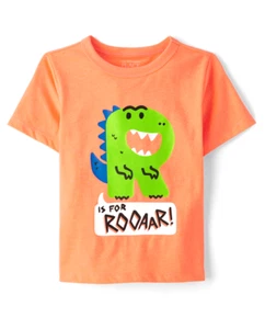 The Children's Place Boys' Dino Roar Graphic Tee, Size 12-18M, Color Orange - Picture 1 of 5