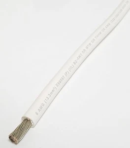 6 AWG CALIBRE BLANCO MARINO CABLE DE BATERÍA DE COBRE ESTAÑADO CABLE BARCO BC-5W2 EE. UU. 5 PIES - Imagen 1 de 1