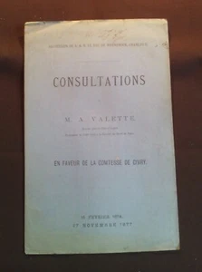 Consultations de M. A. Valette, en faveur de la Comtesse de Civry - Imagen 1 de 1