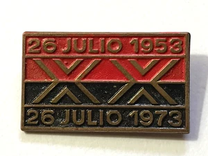 CUBA Movimiento 26 de Julio 20th Anniversary 1973 Vintage Pinback Brooch Badge! - Picture 1 of 3
