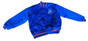 VTG 80s NEW ENGLAND PATRIOTS STARTER BLUE NFL SNAP UP SATIN FOOTBALL JACKET XL - Picture 1 of 21