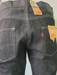 JEANS LEVIS 501-1478 NERO IMPUNTURE BIANCHE BOTTONI - Foto 1 di 3