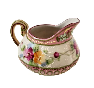 Antique Moriage Nippon Porcelain Creamer Pitcher hand painted Decorative Pottery - Picture 1 of 6