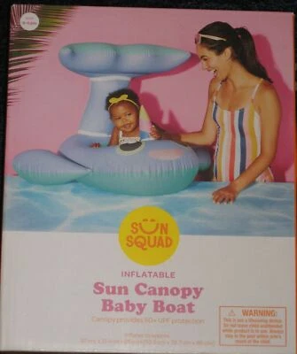 NEW Sun Squad Sun Canopy Baby Boat Narwhal Whale Infant Pool Float Free Ship ! - Image 1 of 2