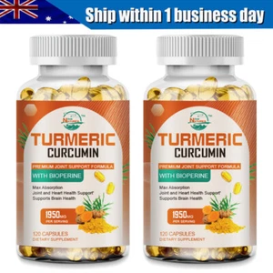 240 x Capsules Strongest Turmeric Curcumin 95% BioPerine Black Pepper Tumeric - Picture 1 of 9