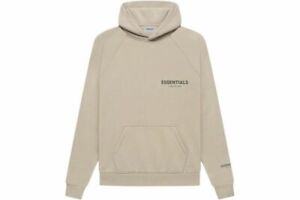 Fear of God Essentials Core Collection Pullover Hoodie String/Tan size medium
