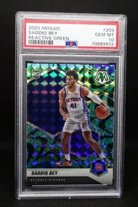 2020-21 NBA Mosaic Saddiq Bey Green Reactive Prizm Rookie #209 PSA 10 - POP 2 - Picture 1 of 2
