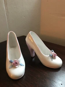 Vintage Denton China Miniature Floral Shoes (Pair) - Picture 1 of 5