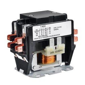 Condensatore Condizionatore Cont 2 Poli FLA 40 Amp Bobina 24 VAC - Foto 1 di 12