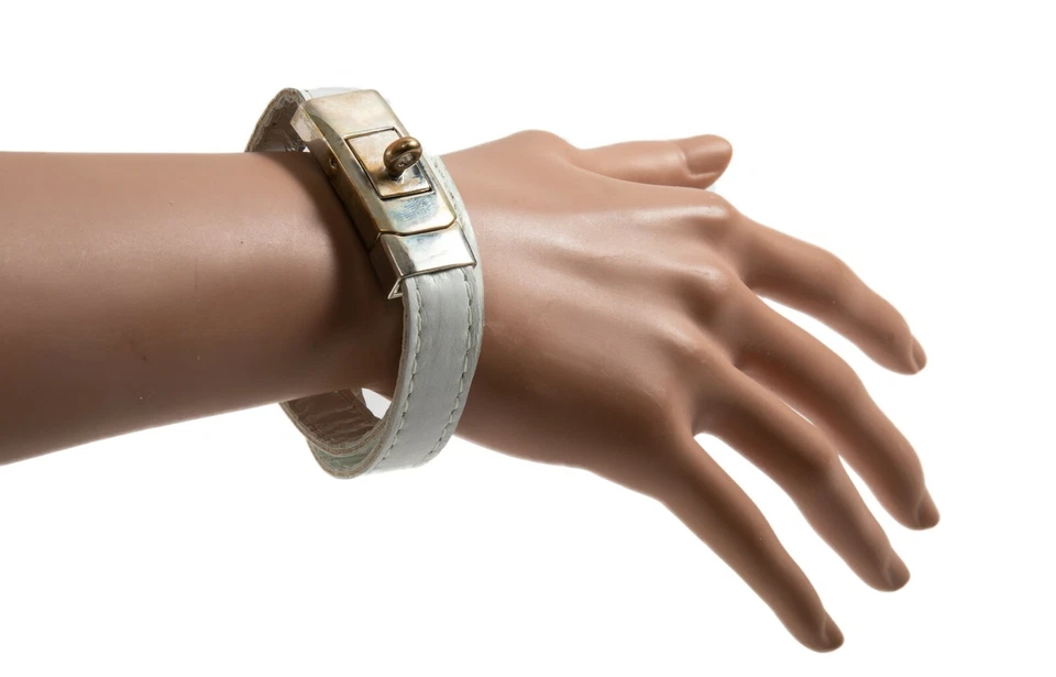 CC Skye Portico Bracelet in White Leather Double Wrap - Image 1 of 1