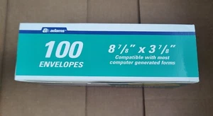 3X Adams Double Window Security Envelopes 3-7/8" x 8-7/8" 100/box (300) - Picture 1 of 3