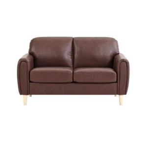 Serta 2-Seater Loveseat 58.3" W, Wood Frame Faux Leather Upholstery In Brown - Picture 1 of 8