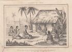 Tonga Polynesia Felix Danvin Spiritualism Antique Print Steel Engraving 1850