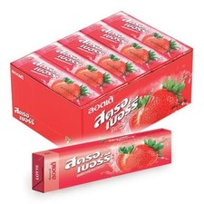 20 X 13.5g LOTTE STRAWBERRY GUM - Yummy Strawberry Gum ( Whole Box Of 20 )