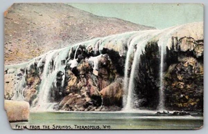 Postcard Thermopolis Wyoming Falls from the Springs Unposted Lithochrome Germany - Picture 1 of 2