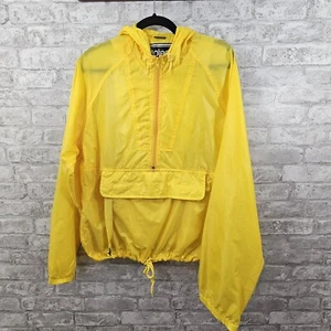 Womens yellow Totes Hooded Rain Jacket Small Windbreaker Half Zip Pullover Small - Picture 1 of 7