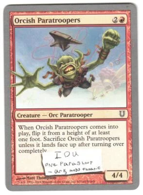 Magic_the_gathering Unhinged Orcish Paratroopers #83 2004,MTG,LP Common - Image 1 of 2