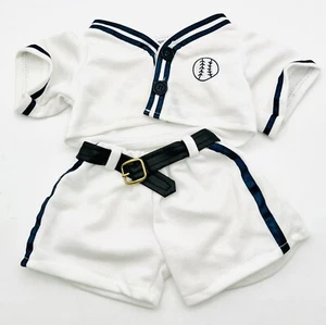 Conjunto de uniforme de béisbol retirado Build-A-Bear Workshop camiseta blanca/azul - Imagen 1 de 7