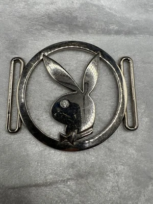 Hebilla de cinturón Playboy Bunny vintage tono plateado regalo papá Foto 1 de 4