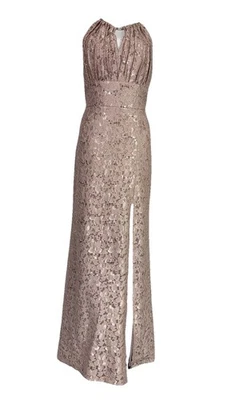 OLEG CASSINI эластичной румяна кружева оболочка платье украшенный замочная скважина свадьбы 12 - Изображение 1 из 4