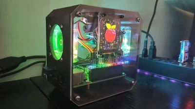 Raspberry Pi 4 8GB Crypto Node - Emulation Custom RGB Case + 3.5" TFT Display - Image 1 of 4