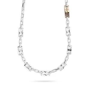 Collar De Hombre Boccadamo Man En Plata 925 Con Eslabones Perforados MGR147 - Imagen 1 de 3