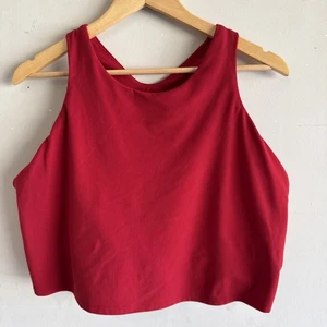 Sujetador deportivo corto ATHLETA Conscious D-DD+ Top rojo elástico - talla 2X - excelente estado - Imagen 1 de 2