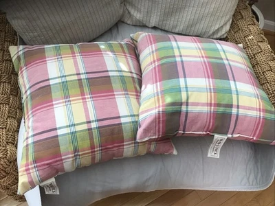 Лот из 2 подушек Waverly Home Fashions Toss розовые клетчатые, 14 дюймов, новые с биркой WO - Изображение 1 из 4