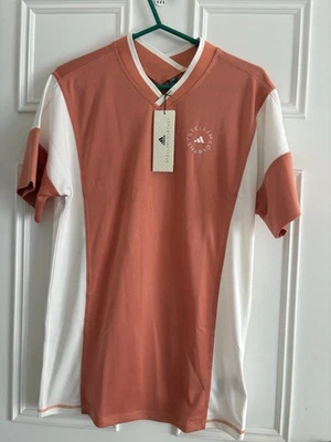 Camiseta Top Stella McCartney Adidas Mujer Talla S Coral Manga Corta Logo Foto 1 de 4