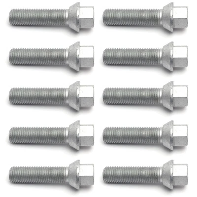 H&R 1455501 10 x Tapered Seat Wheel Lug Bolts 14 x 1.5 x 55 mm Set for Spacers - Image 1 of 4