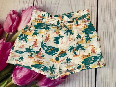 Roxy Women's Ivory Hawaii Print High Rise Shorts Size Medium 2” Inseam - Image 1 of 4