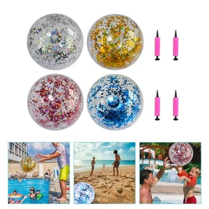 Pelota de playa inflable con lentejuelas 4 piezas para pelotas de fiesta infantil coloridas - Imagen 1 de 10