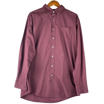 Camisa Croft & Barrow XL Para Hombres Borgoña Normcore Botón Frontal Bolsillo en el Pecho Informal Foto 1 de 4
