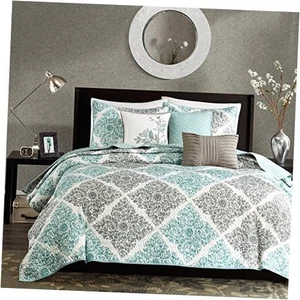  Claire Quilt Modern Design - All Season, King/Cal King(104"x94") Aqua - Picture 1 of 7