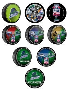 2023 ECHL Kelly Cup Champions Florida Everblades 9 Hockey Puck PAQUETE - NUEVO - Imagen 1 de 10