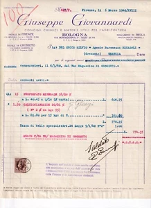 Fattura Bologna Concimi Chimici Materie per Agricoltura Giovannardi 1940 QX3245 - Picture 1 of 1