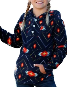 Cruel Girl Western Sweatshirt Girls L/S Hoodie Fleece Navy CWK8800001 - Picture 1 of 1