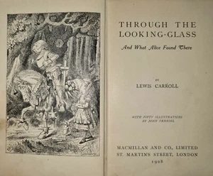 Through the looking glass and what Alice Found 1908 First miniature Old Book 102 - Picture 1 of 12