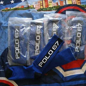 Nwot Polo Ralph Lauren- Spellout 67 Rl2000 Rl 2000 Stadium Socks- 92 1992 1 Pair - Bild 1 von 1