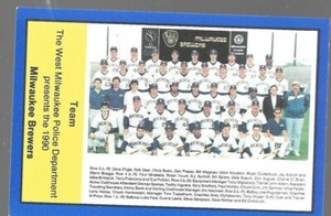 1990 Milwaukee Brewers Franklin Police Team Picture Baseball Card