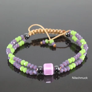 Damen Fußkette Fußband lila/grün mit Porzellan Charm verstellbar für Frauen - Bild 1 von 1