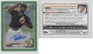 2020 Bowman Chrome Prospect Auto Green Refractor /99 Tahnaj Thomas #CPA-TT Auto