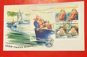 NEW ZEALAND 1998 HEALTH MINI SHEET FDC ILLUSTRATED WANGANUI CANCEL - Picture 1 of 2